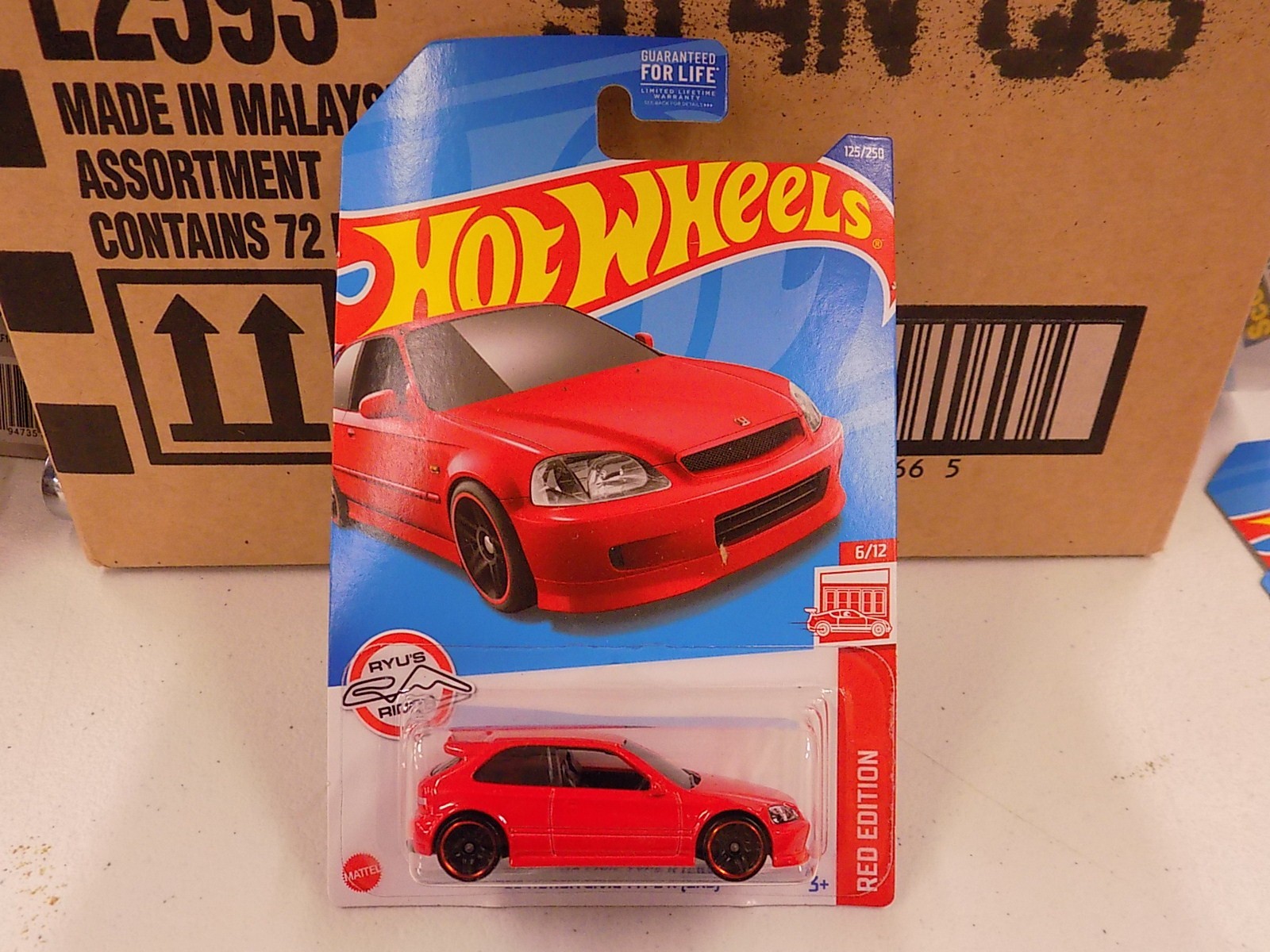 Hot Wheels 2022 Mainline Target Red Edition ’99 Honda Civic Type R EK9 Red #125
