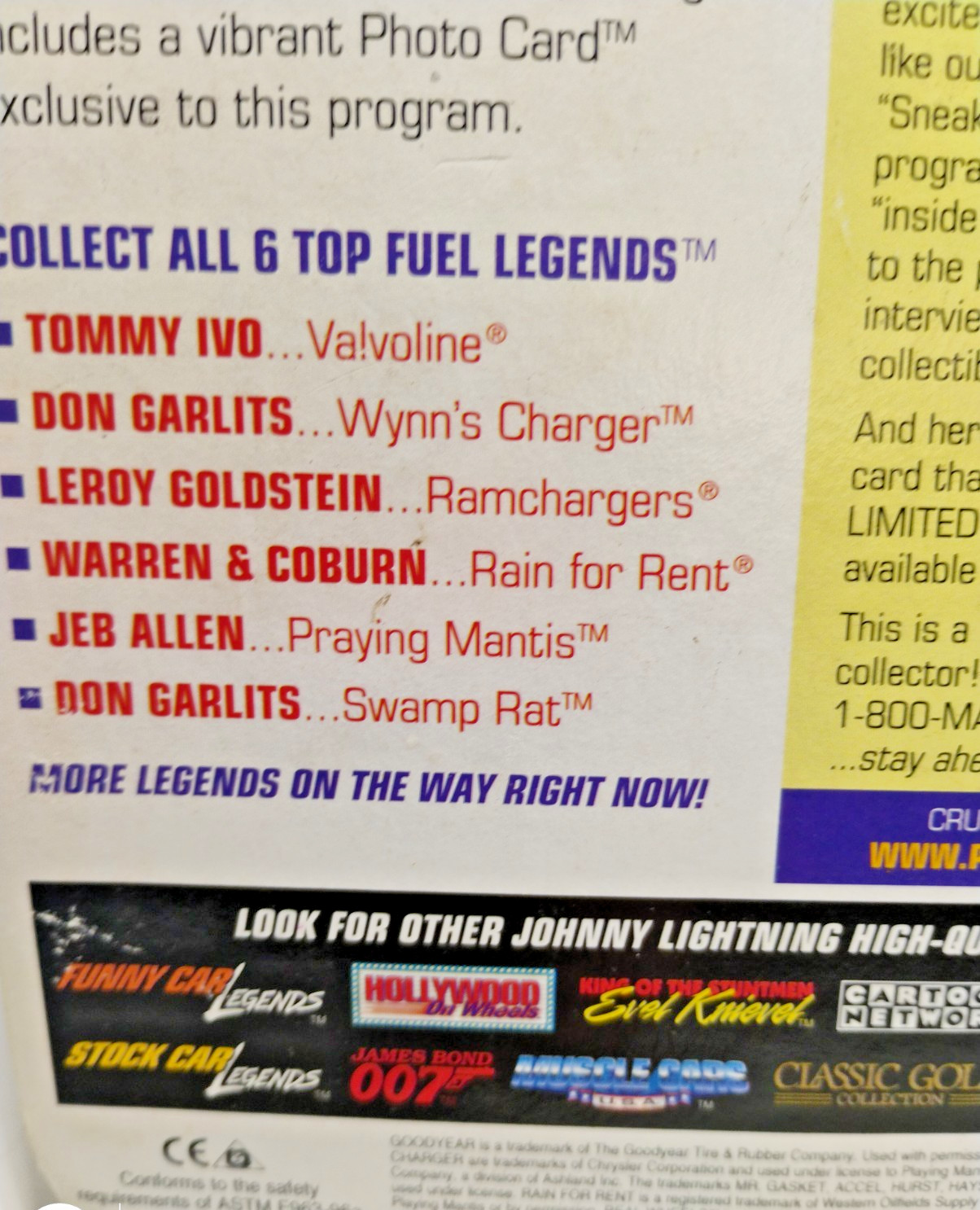 JOHNNY LIGHTNING,TOP FUEL-LEGENDS,PRAYING MANTIS,CAR & CARD JEB ALLEN 1974 (G2