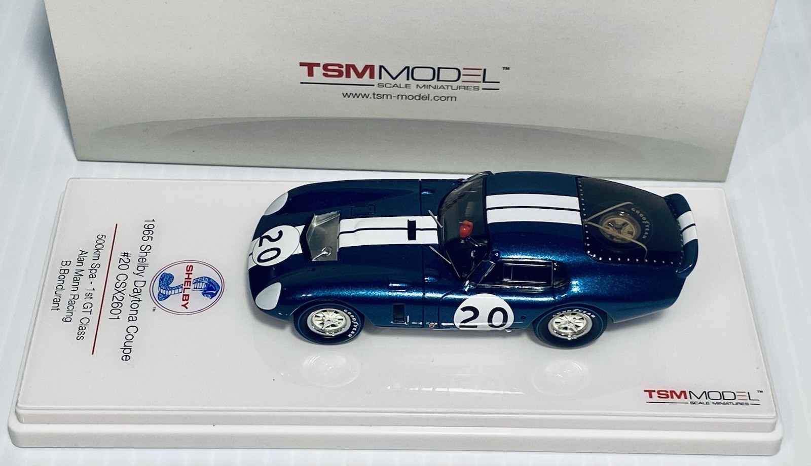 Rare TSM 1965 Shelby Daytona Coupe #20 500KM Spa 1 Alan Mann Racing B. Bondurant
