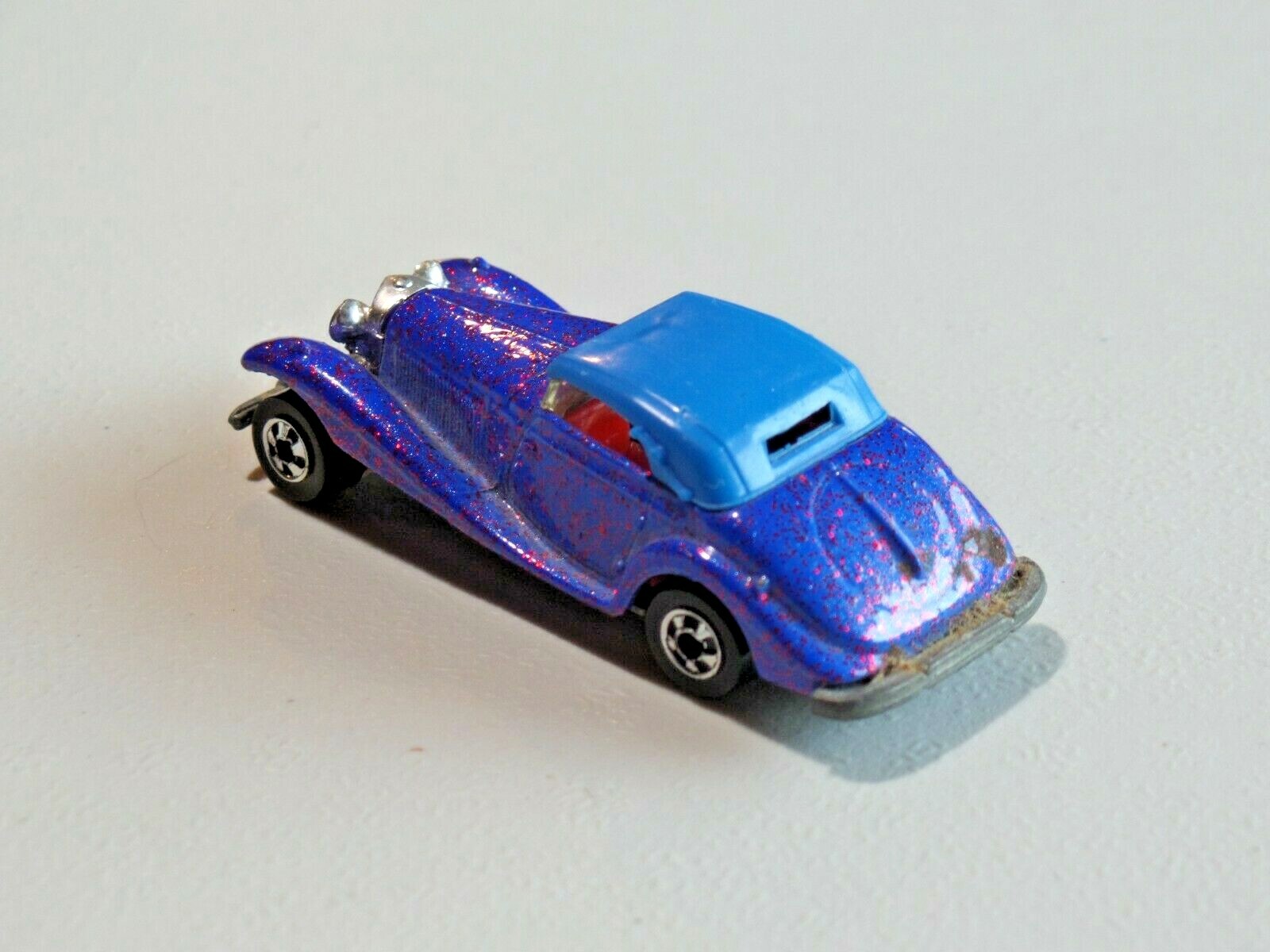 Hot Wheels 1992 Mainline Mercedes 540K Blue w/ Pink Glitter BW Malaysia 7552