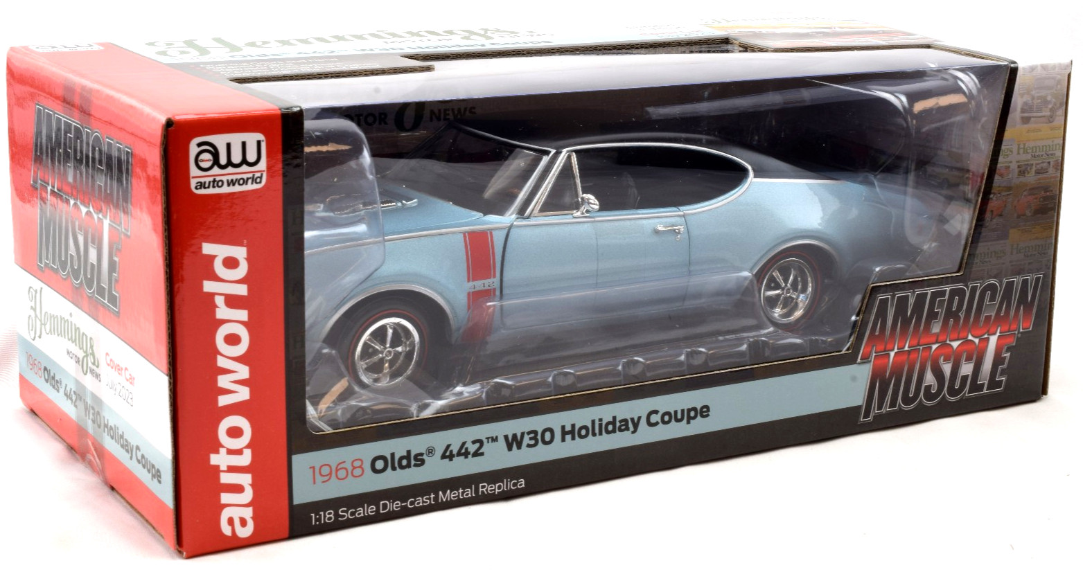 Auto World American Mus Hemmings 1968 Old 442 W30 Holiday Coupe 1:18 Car AMM1350