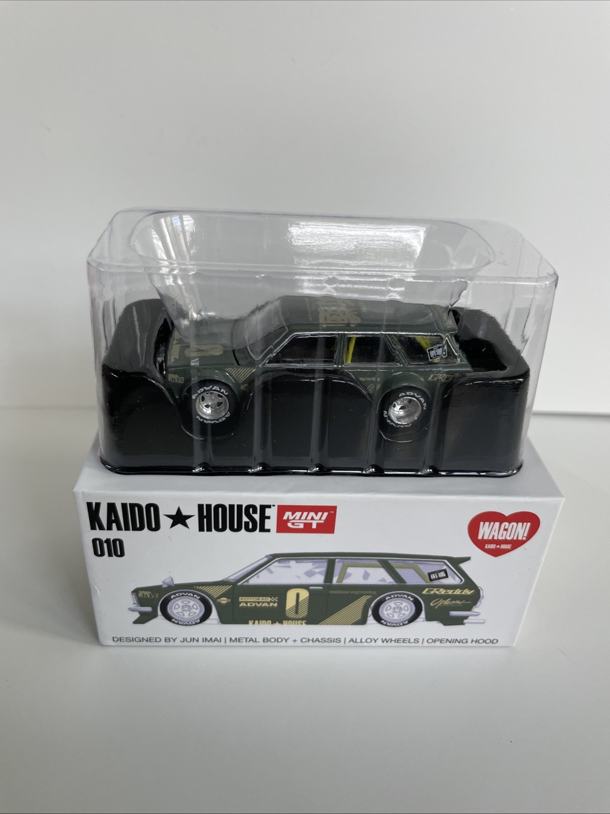 2022 Mini GT Kaido House 010 Datsun 510 Wagon Green KHMG010 (Open Box) 1:64