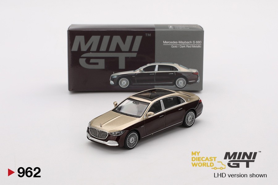 1/64 Mini GT #962 Mercedes-Maybach S680 Gold Dark Red Metallic MGT00962