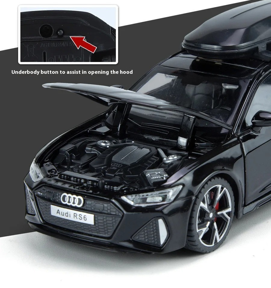 1:32 Diecast Model for Audi RS6 Avant Vehicle Car Toy Sound & Light Toy Gift NEW