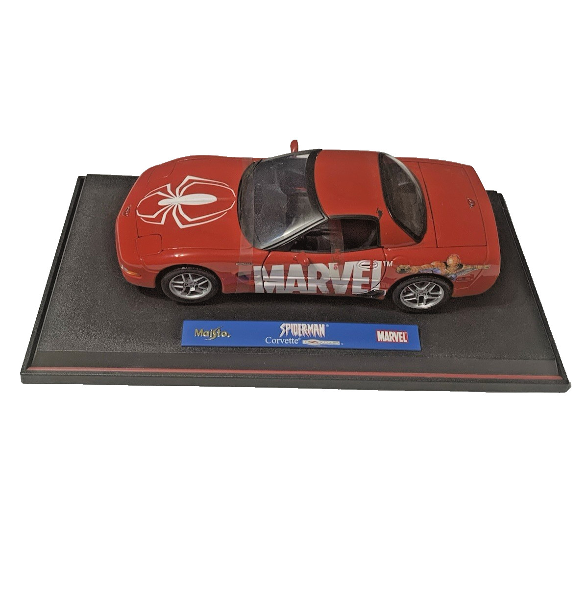 Marvel Spiderman Maisto 2003 1:18 Scale Corvette Z06 Die Cast
