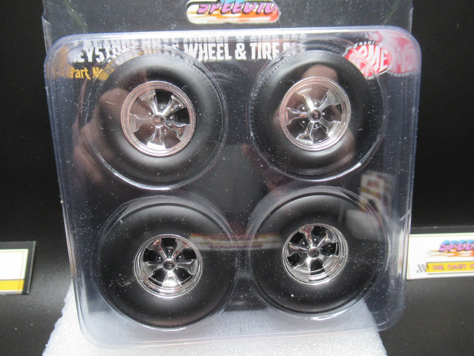 KEYSTONE DRAG RACING 1:18 WHEEL AND TIRE SET ACME A1806028W SLICK VINTAGE RACE