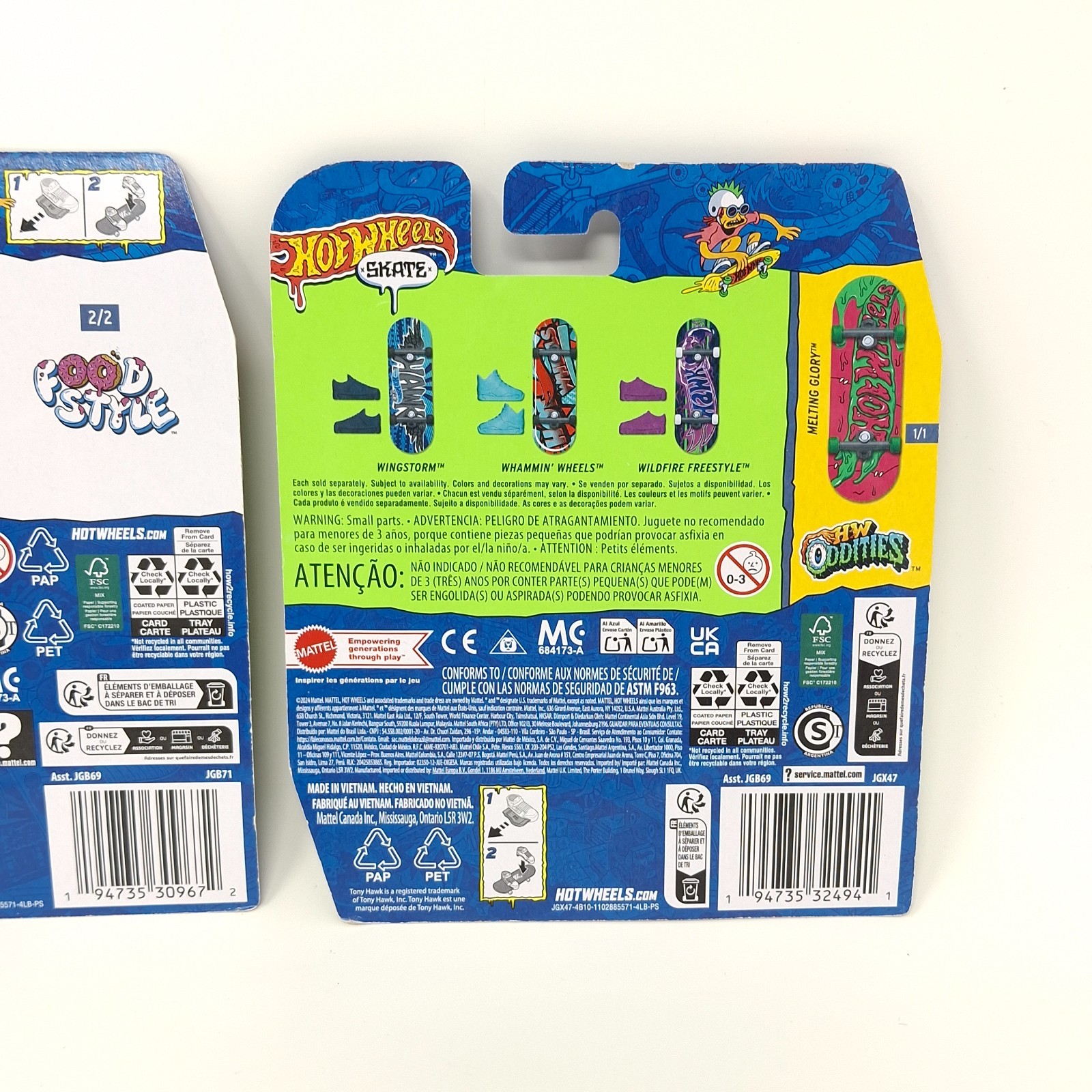 Hot Wheels Skate Tony Hawk Fingerboard Lot of 3 Skateboards 7-11 – New