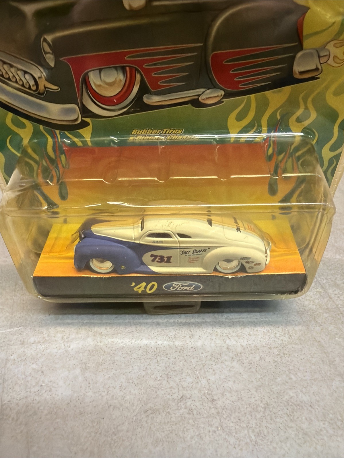 Jada 2003 1:64 Road Rats ’40 Ford Coupe White w/Blue Front Fender Clip NIP
