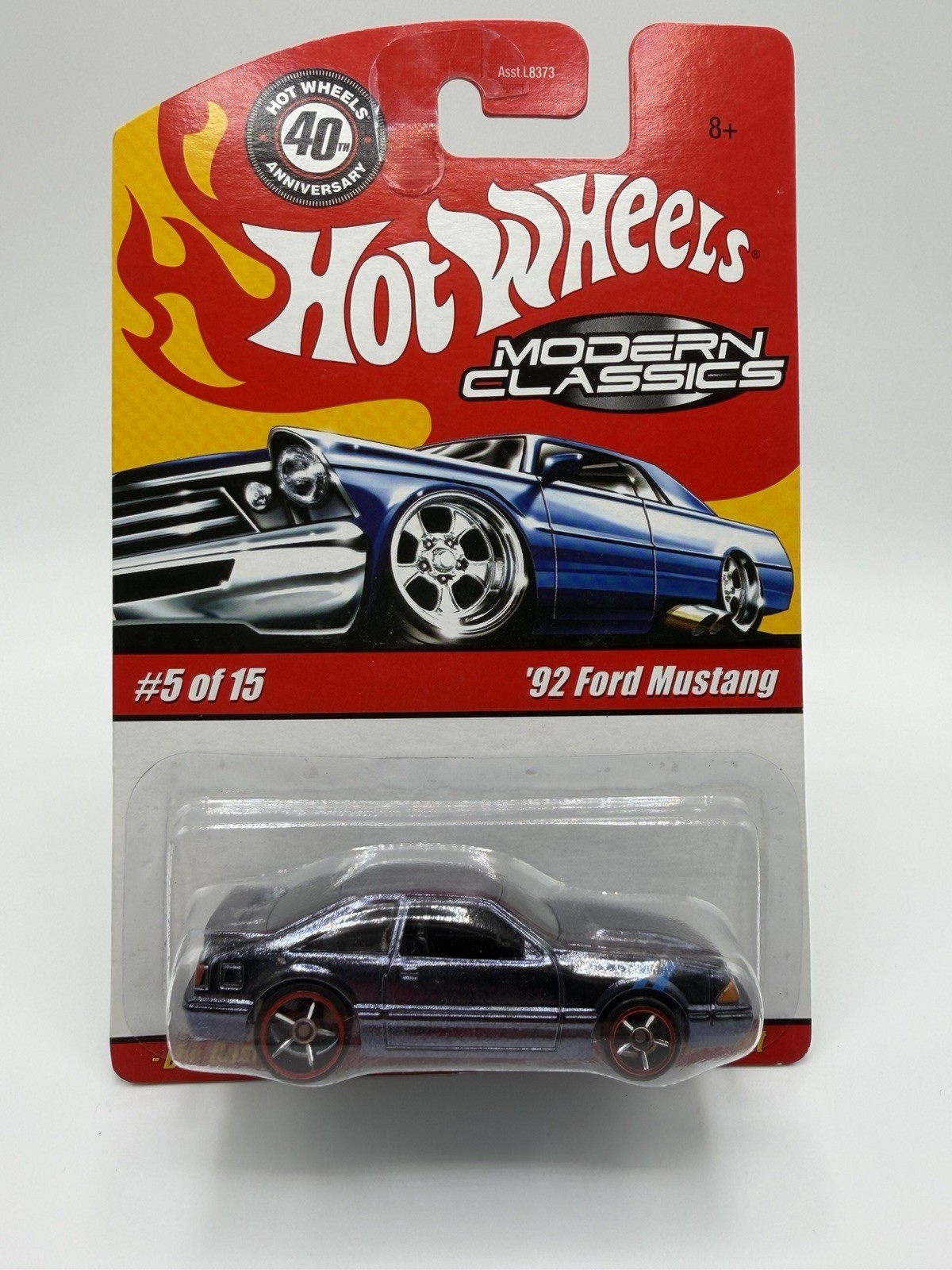 2007 HotWheels Modern Classics ’92 Ford Mustang Dark Blue Spectraflame Protector