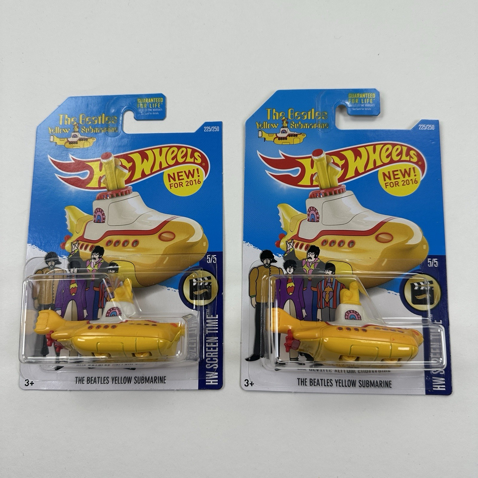 2016 Hot Wheels Lot of 2 The Beatles Yellow Submarine HW Screen Time 225/250