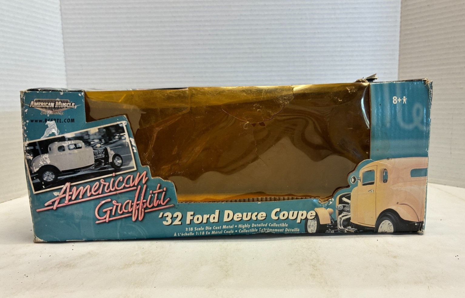 D3 ERTL American Graffiti Die Cast ’32 Ford Deuce Coupe 1:18 Scale Original Box