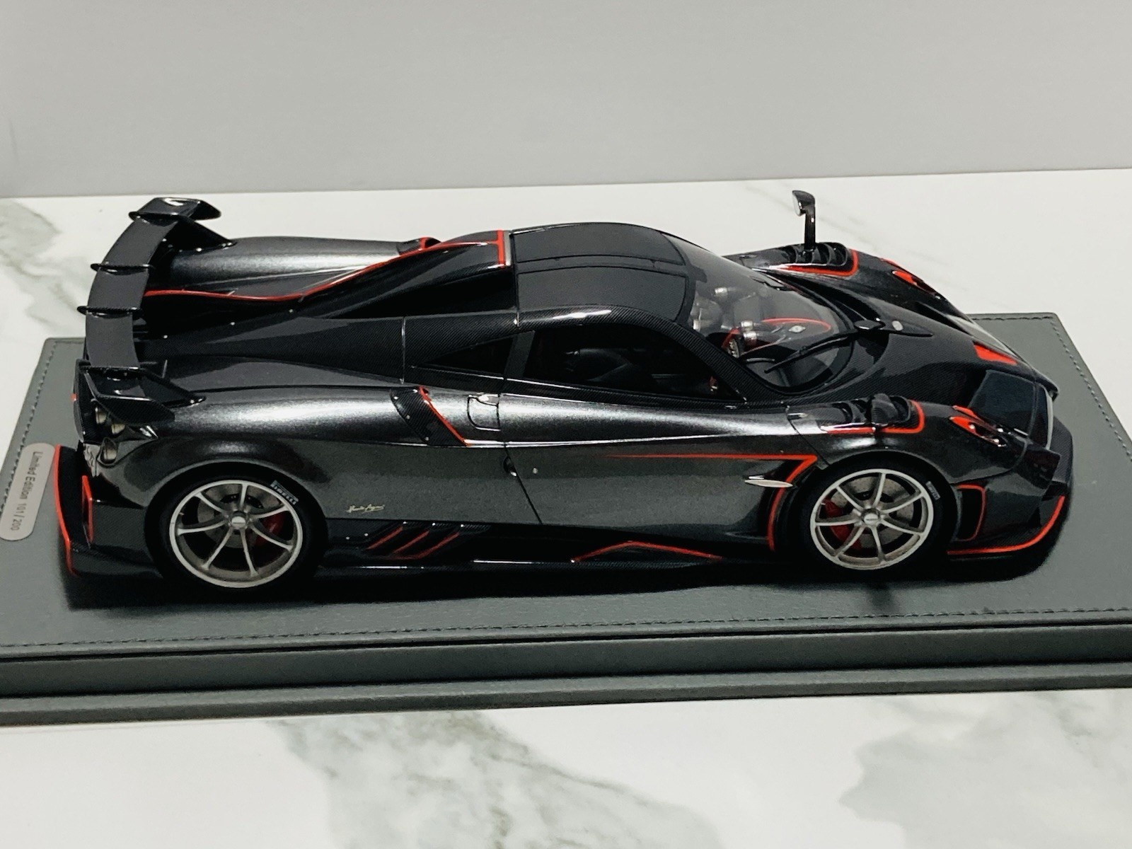 1:18 BBR, 2020 Pagani Imola, Dark Gray w/red accents