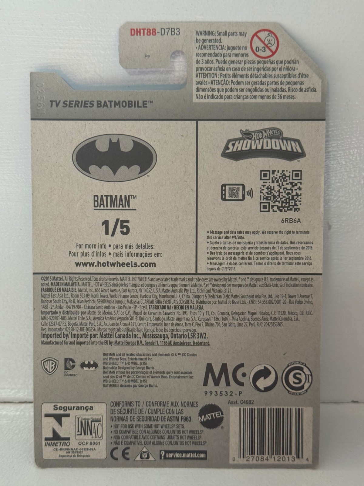 2016 HOT WHEELS SUPER TREASURE HUNT 1/5 BATMAN TV SERIES BATMOBILE 1:64