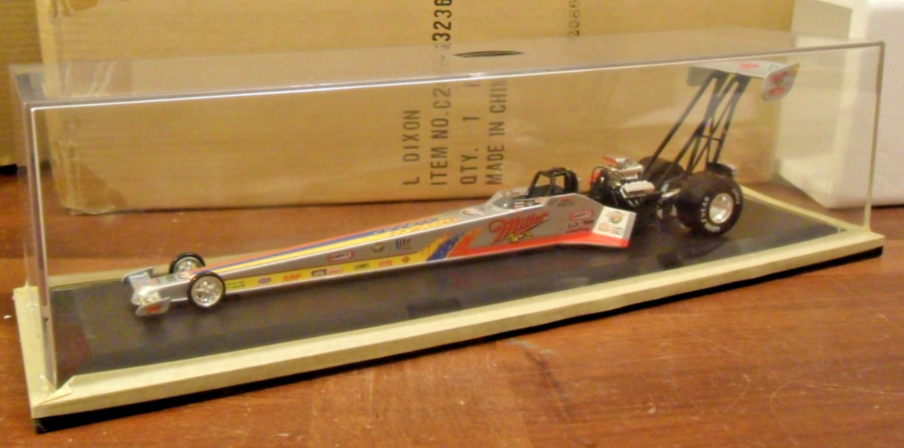 1996 Action NHRA Larry Dixon Jr Miller Lite 1/24 Scale Top Fuel Dragster & Case