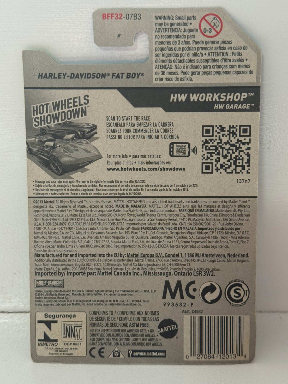 2014 HOT WHEELS SUPER TREASURE HUNT HW WORKSHOP HARLEY-DAVIDSON FAT BOY 1:64