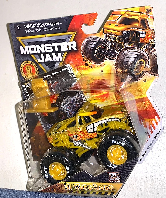 SPIN MASTER 2026 DIECAST MONSTER JAM GOLD TROPHY CARD SERIES #01 4 TRUCK SET NEW