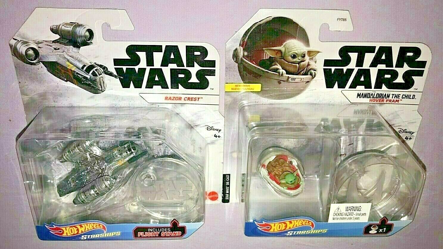 Hot Wheels Star Wars STARSHIPS THE CHILD HOVER PRAM & RAZOR CREST MANDALORIAN