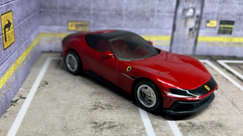 CUSTOM Red Ferrari 12Cilindri • Silver Star Real Riders • 2026 Hot Wheels