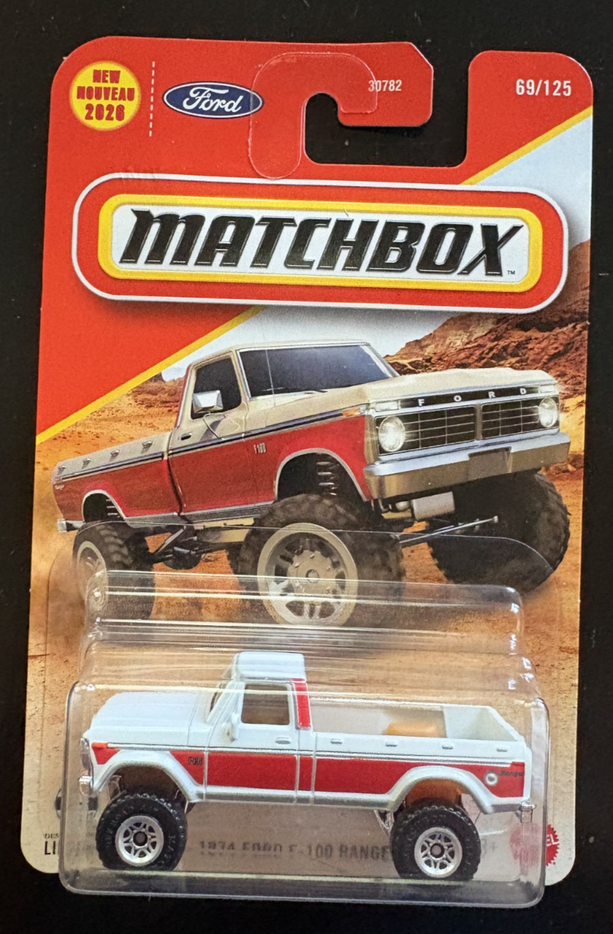 2026 MATCHBOX WHITE & RED 1974 FORD F-100 RANGER 69/125 30782
