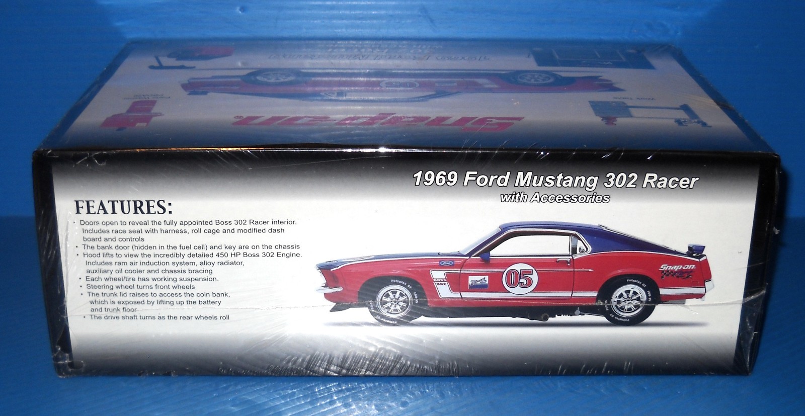 Snap-On 1969 Ford Mustang 302 Racer with Accessories – New Sealed Box – See Pics