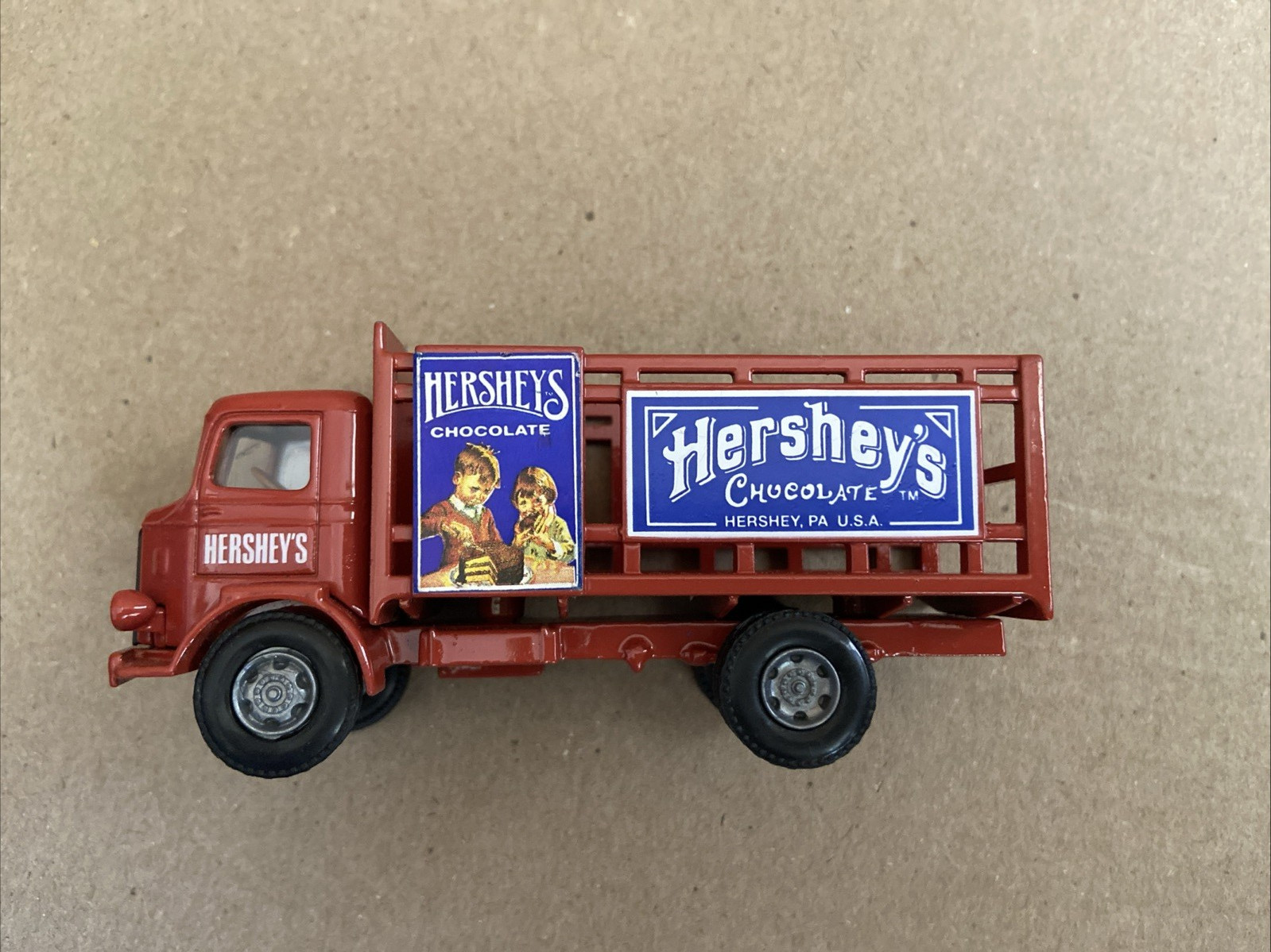 Five Vintage Hartoy Die-Cast Toy Trucks Coca-Cola / Fram /Ray-O-Vac / Hershey’s