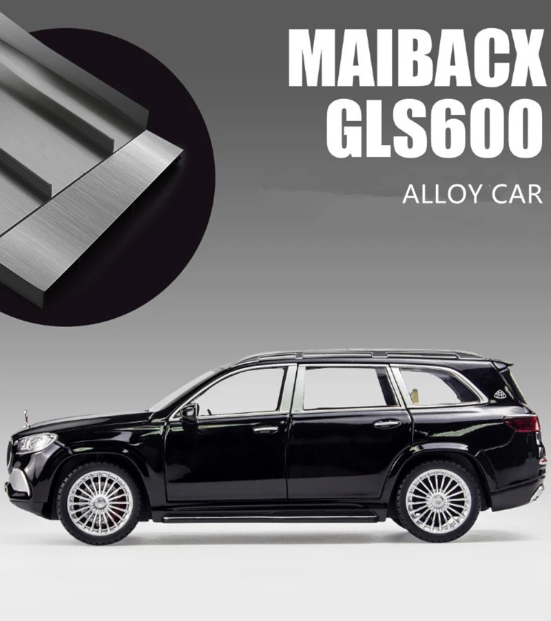 1:24 Benz Maybach GLS GLS600 SUV Diecast Alloy Car Model Simulation Sound Light