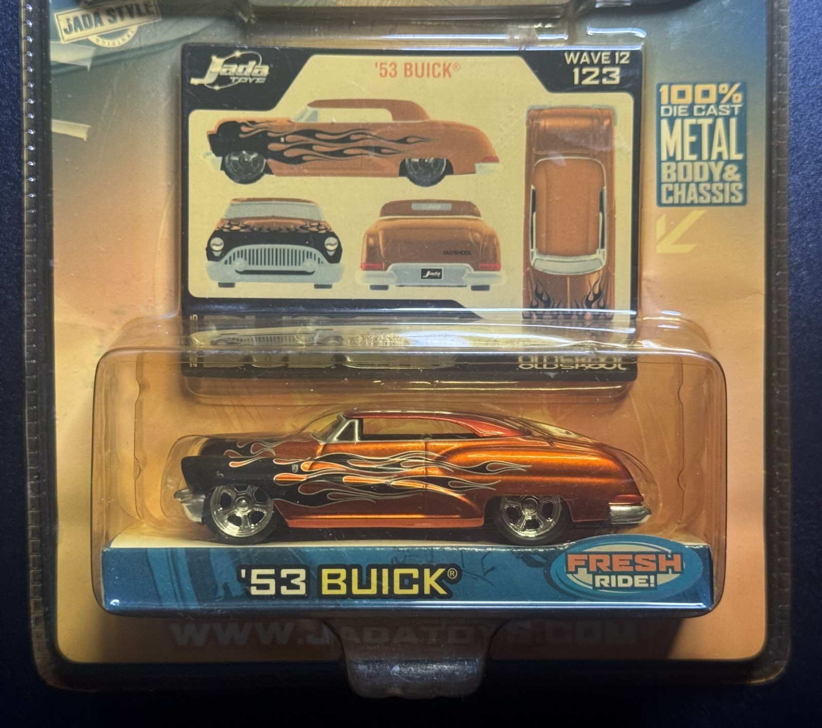 Jada Dub City 1953 Buick – Orange Black Flames – 1:64 2005 #123 Sealed