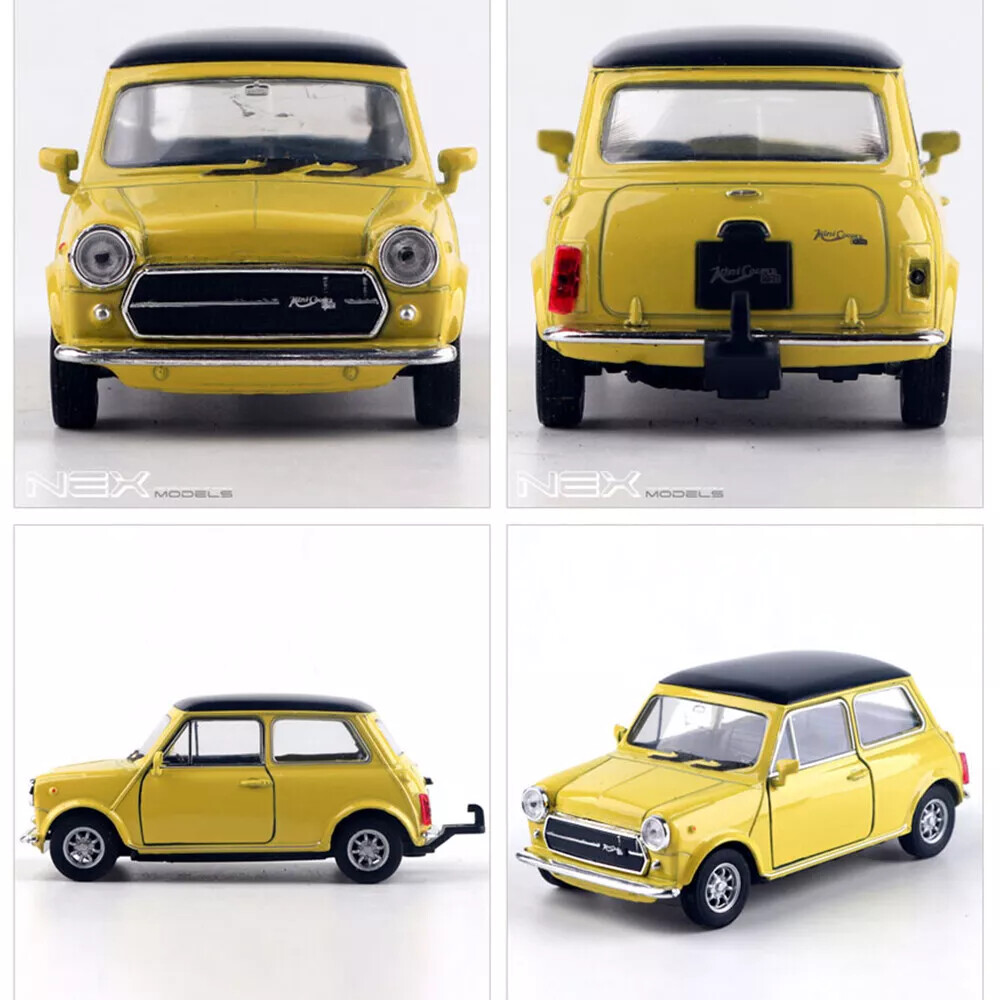 Mini Cooper Motor Car Caravan Diecast 1:38 Scale Miniature Toy