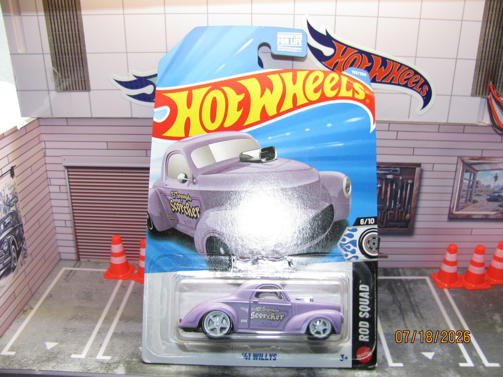 2026 Hot Wheels Purplish ’41 Willys Rod Squad 153/250, w/Real Riders Wheel Swap