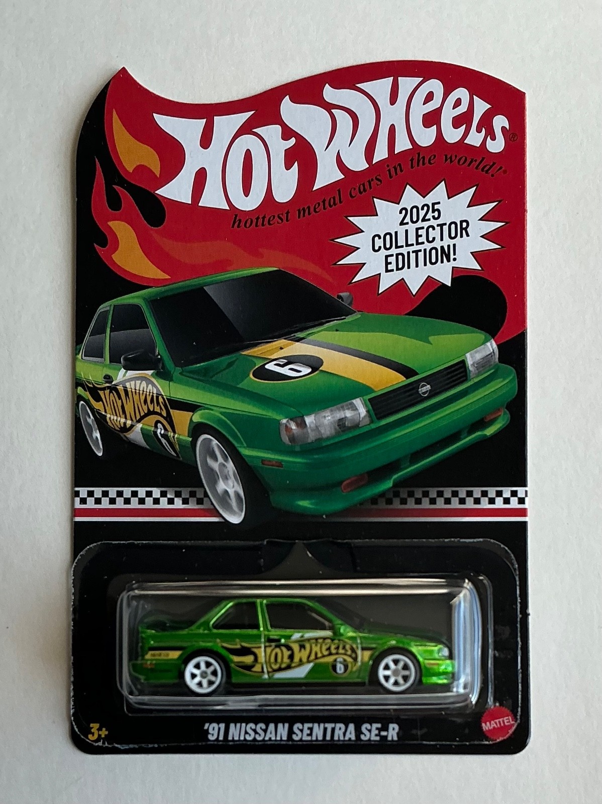 2025 Hot Wheels Kroger Mail-In ’91 Nissan Sentra SE-R green with protector