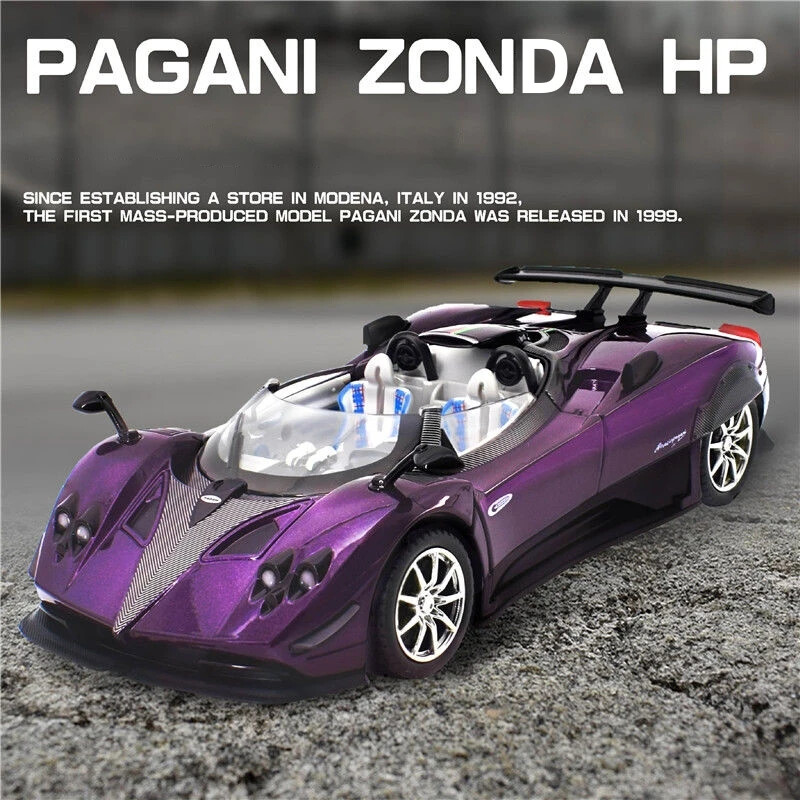 1:24 Pagani Zonda HP Barchetta Alloy Car Model Diecast Toy Vehicle Sound Light