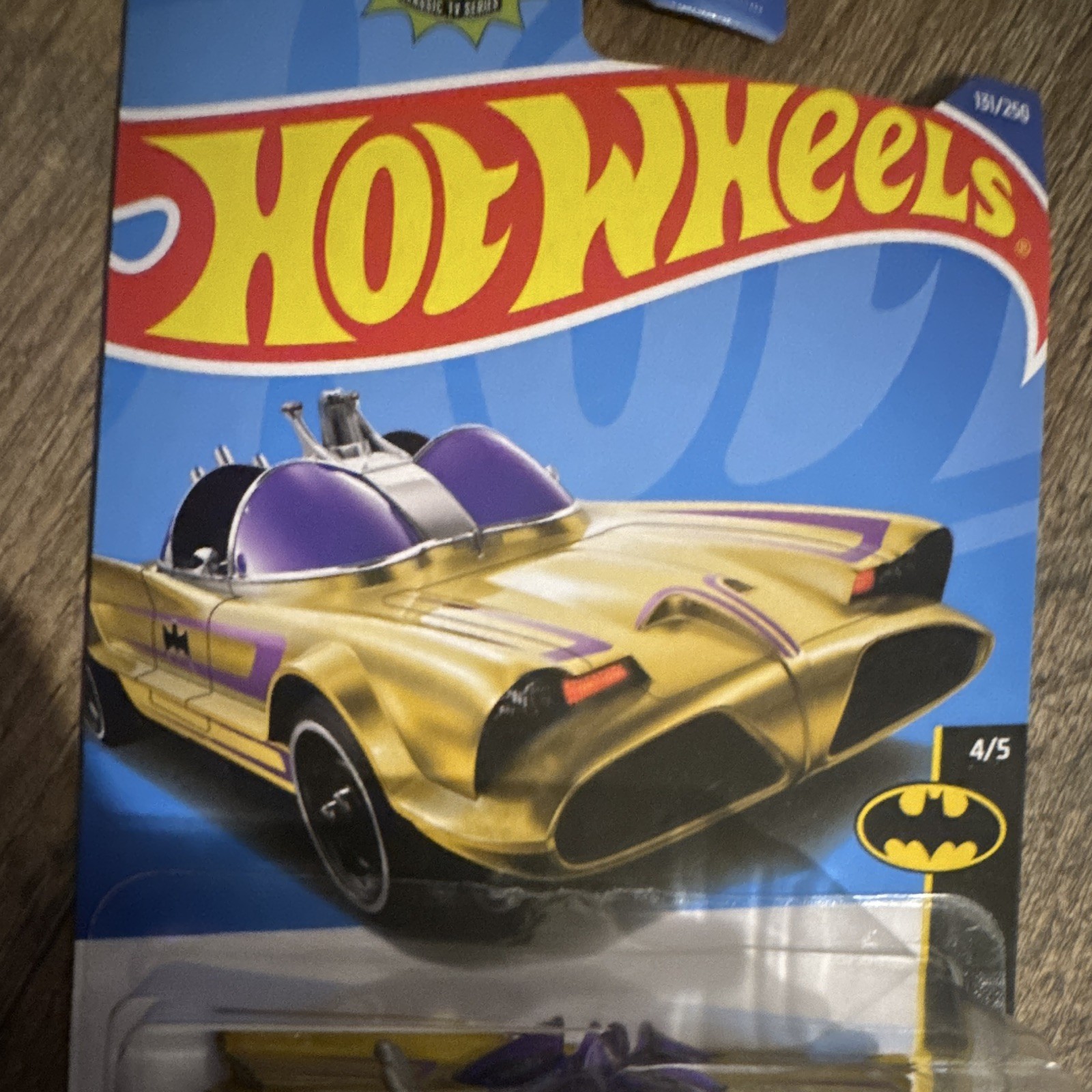 Hot Wheels Batman TV Series Batmobile Gold/Purple Diecast 1:64 Unopened