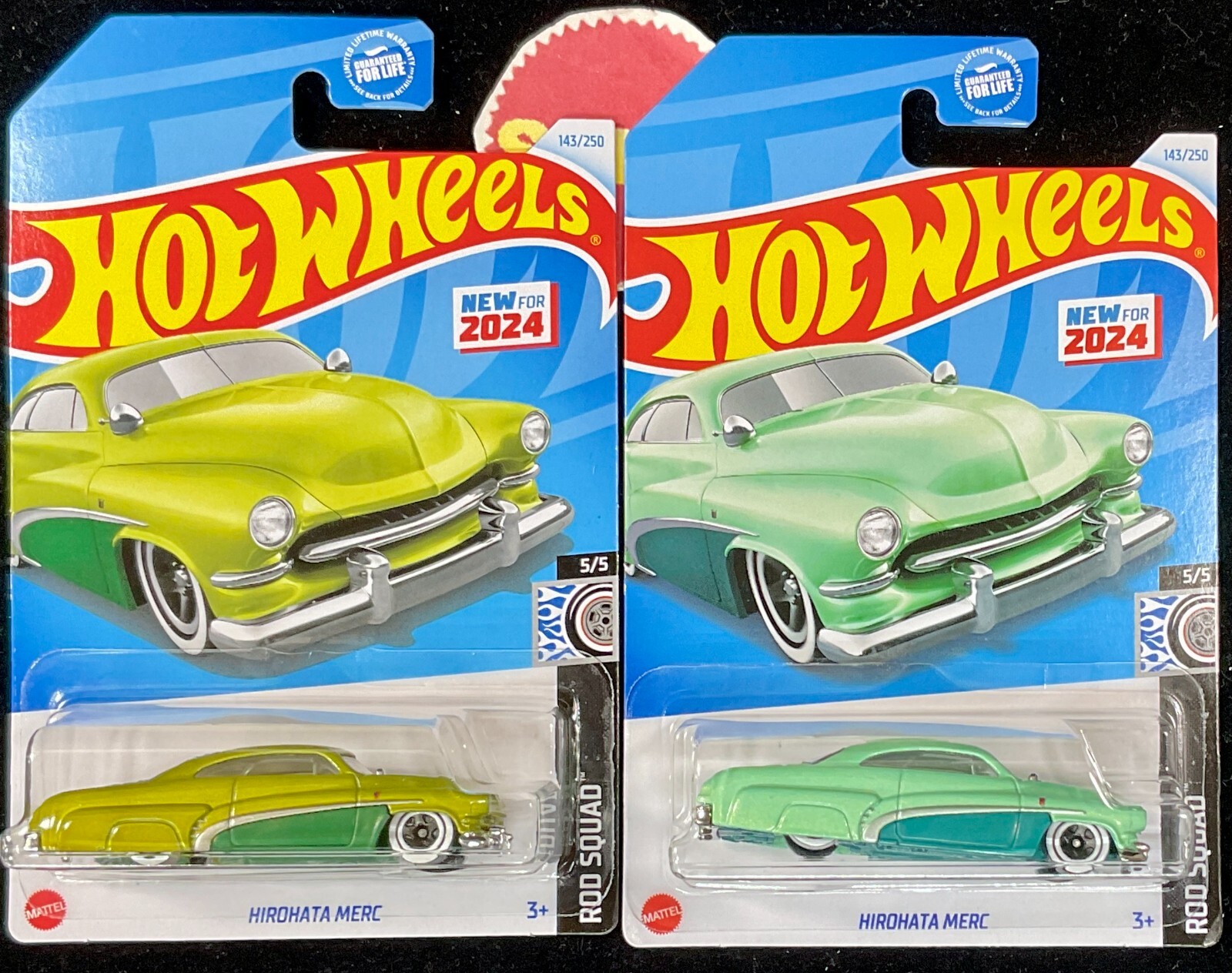 HOT WHEELS 2025,HIROHATA MERC #46, Mercury, Purple, w/ Green Rod Squad, Lot of 3