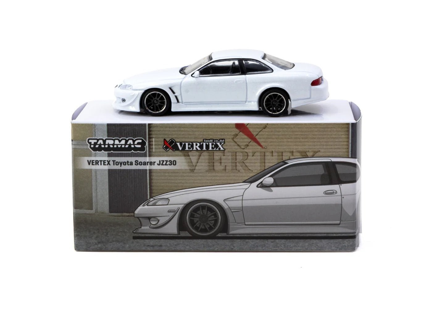 Tarmac Works 1:64 VERTEX Toyota Soarer JZZ30 – White – Global64 – MiJo Exclusive