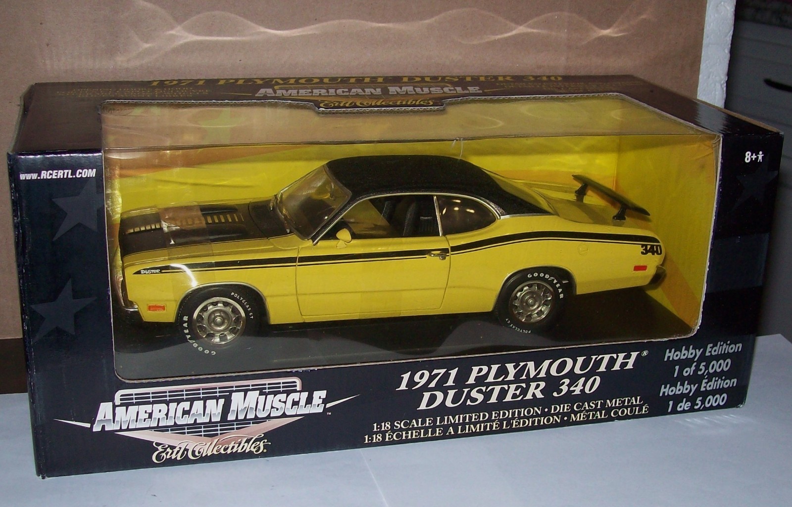 1:18 1971 Plymouth Duster 340 – YELLOW Limited Edition by American Muscle
