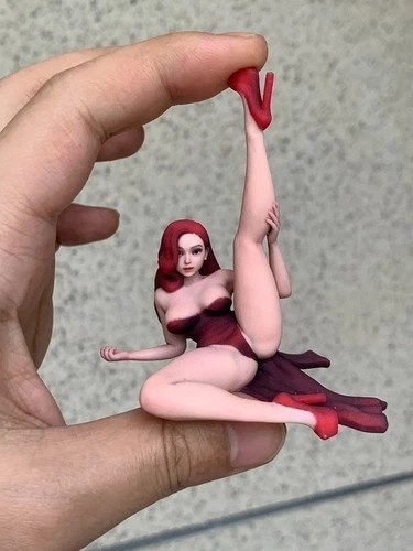 USA Miniature Figure Scene Props 1/18 Red Dress Beauty Girl Diorama Resin Sculpt