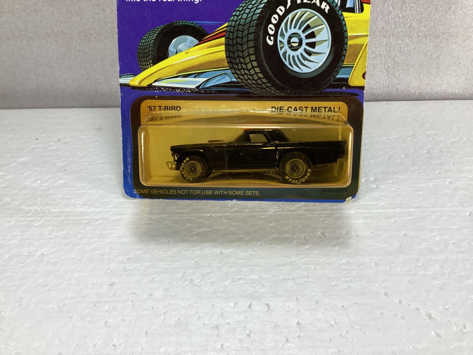 Vintage Hot Wheels 1983 Real Riders ’57 T-Bird Black Grey Hubs UnPUNCHED 2536