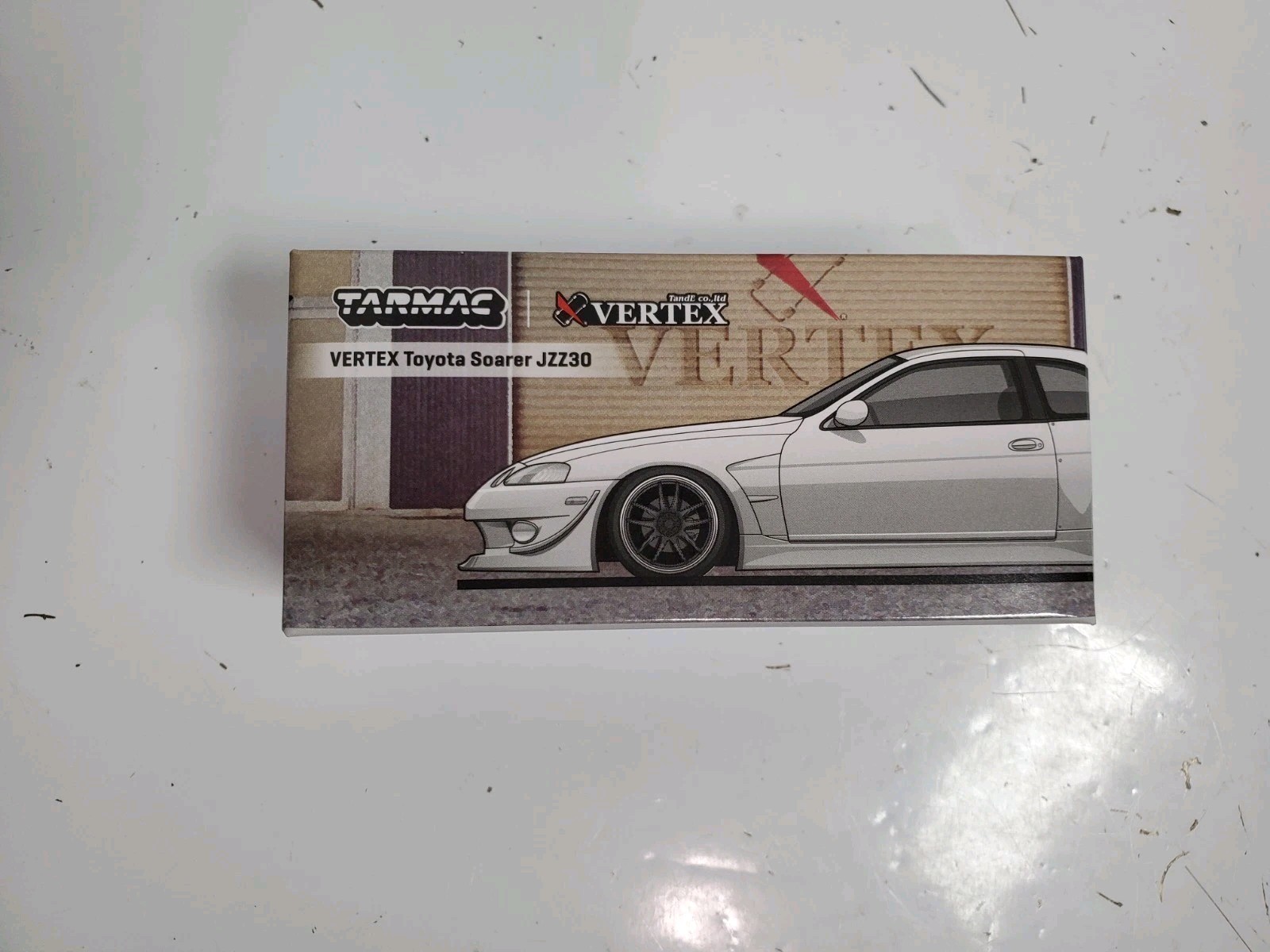 Tarmac Works 1/64 VERTEX TOYOTA SOARER JZZ30 Chrome Chase Diecast Car