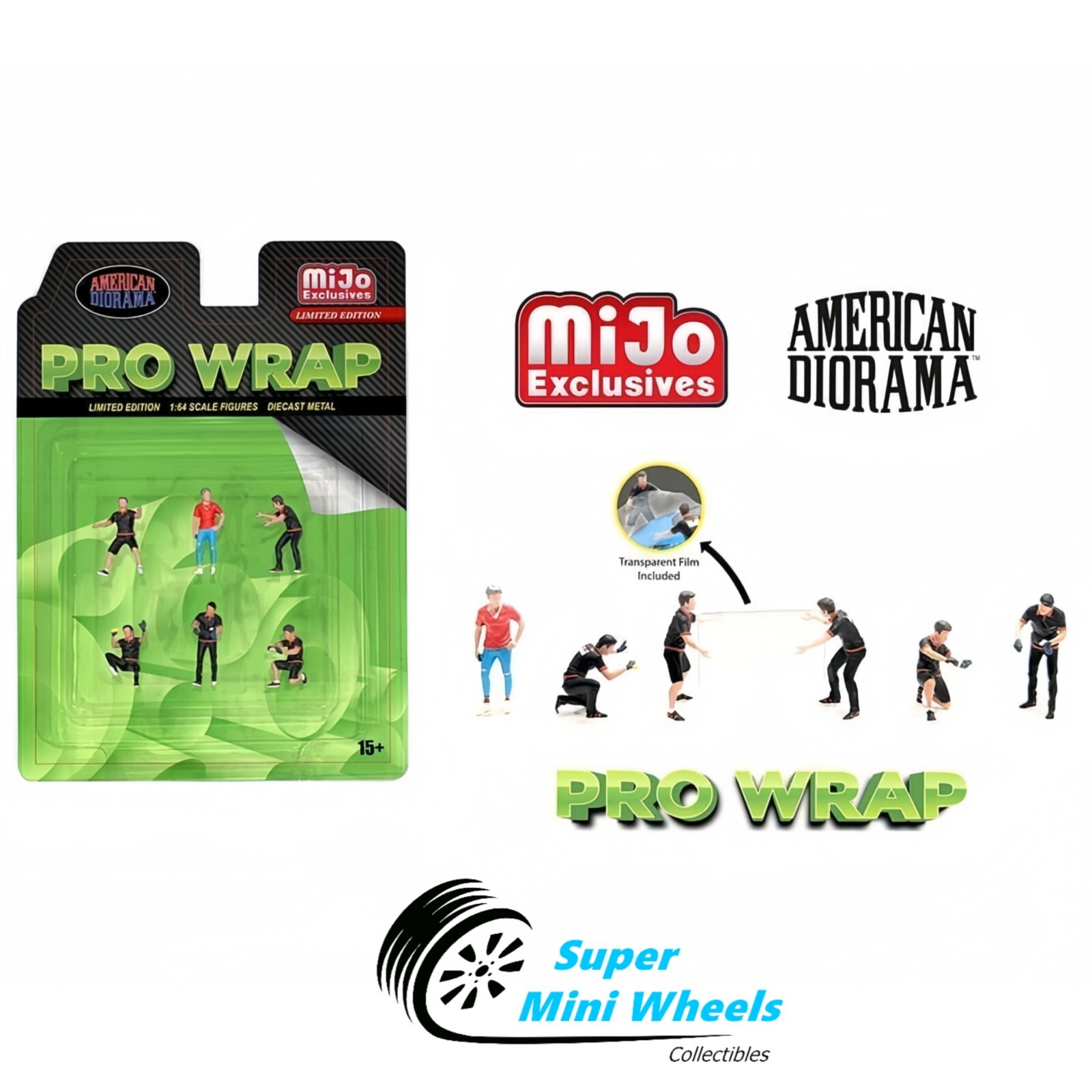 American Diorama 1:64 – Pro-Wrap Figures – 6 pcs Set – Metal