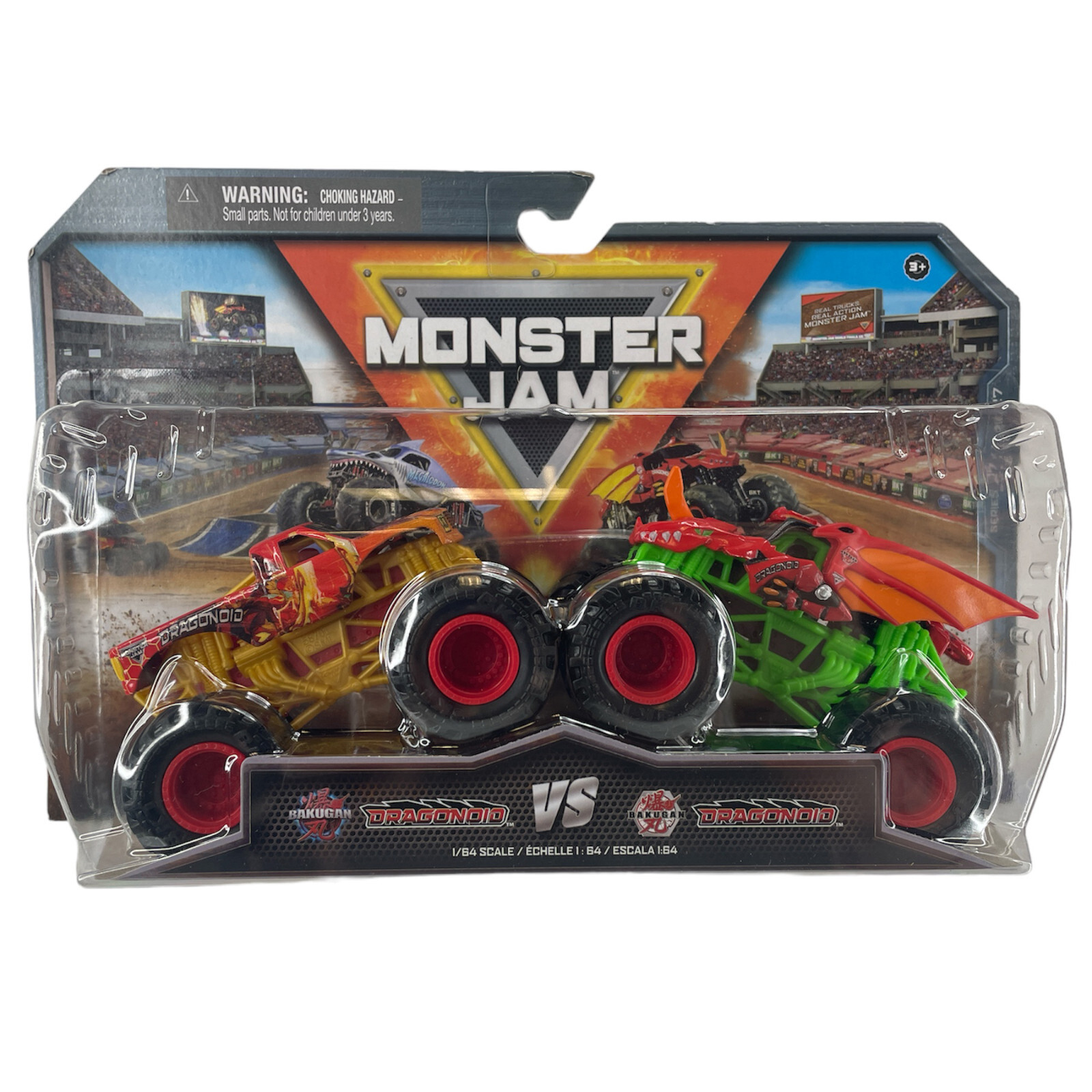 Monster Jam 1:64 Scale Truck 2 Pcs Set Pack Bakugan Dragonoid Figure Gift Toys