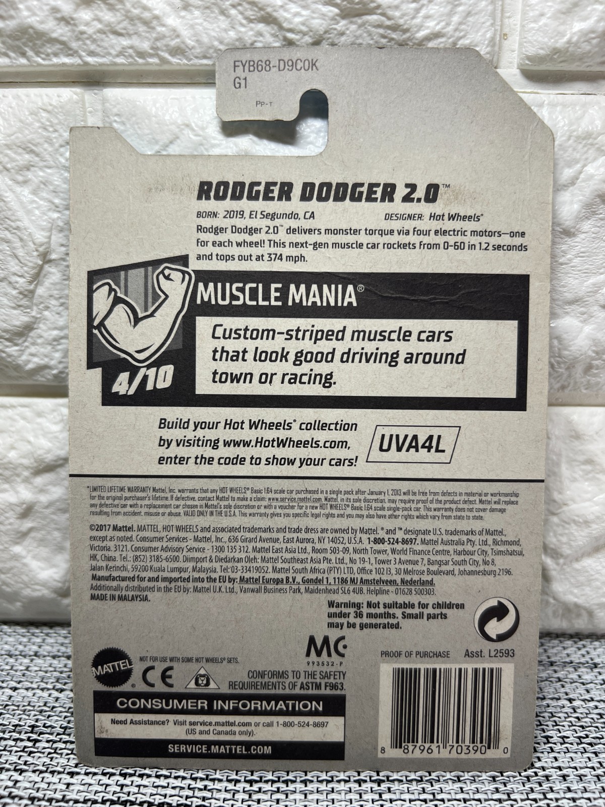 Hot Wheels Muscle Mania 4/10 Rodger Dodger 2.0 195/250 New For 2019 Purple