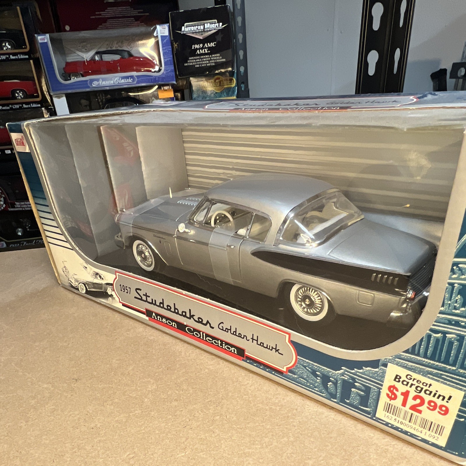 Anson Collection 1957 Studebaker Golden Hawk 1:18 Die Cast Silver New & Sealed