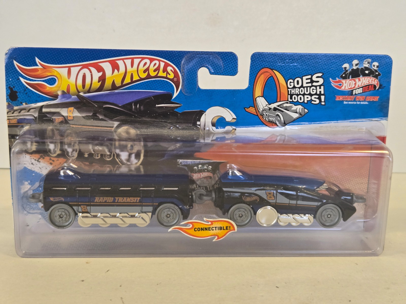 2011 Hot Wheels Rapid Transit Trains Rail Rocket Black/Blue 116A