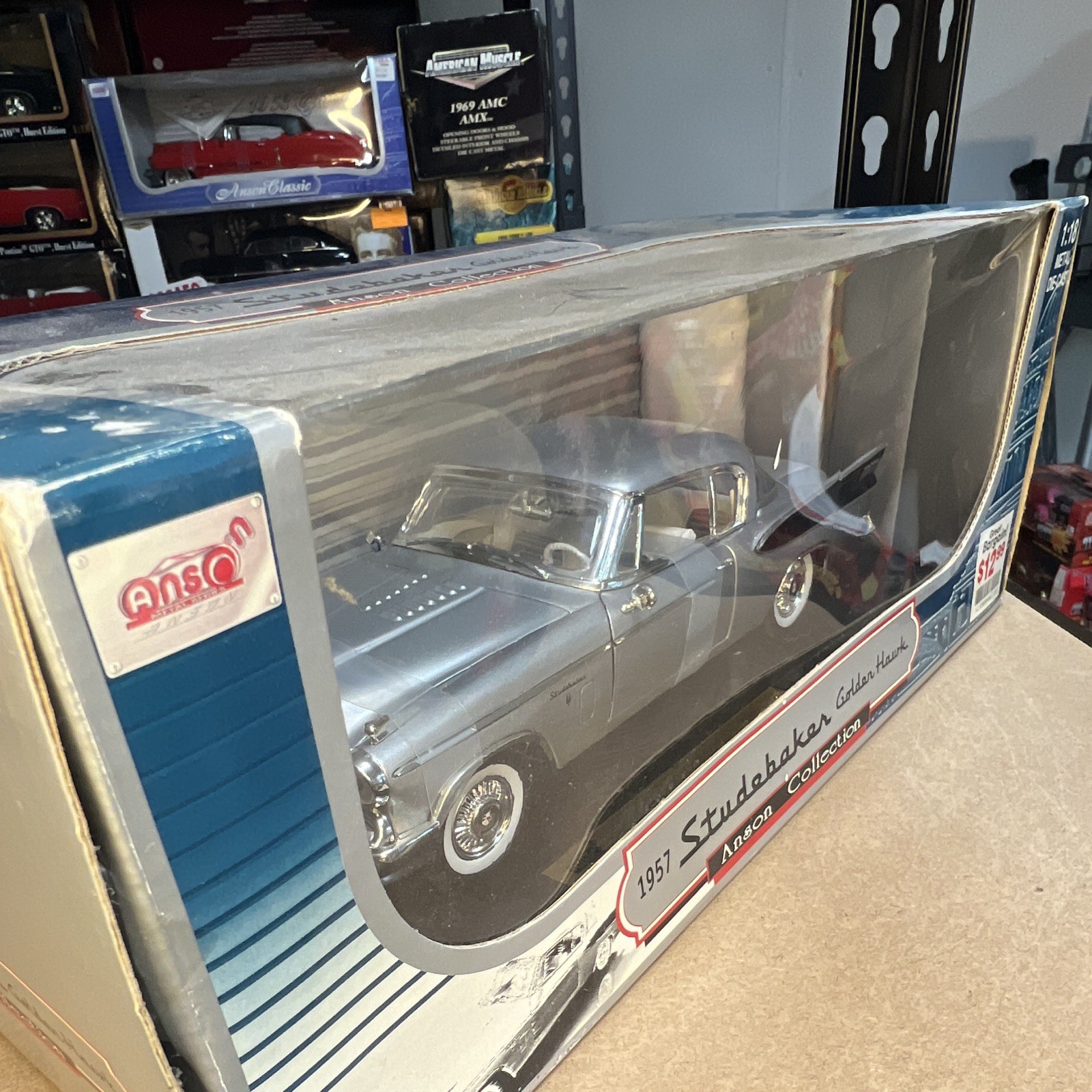 Anson Collection 1957 Studebaker Golden Hawk 1:18 Die Cast Silver New & Sealed