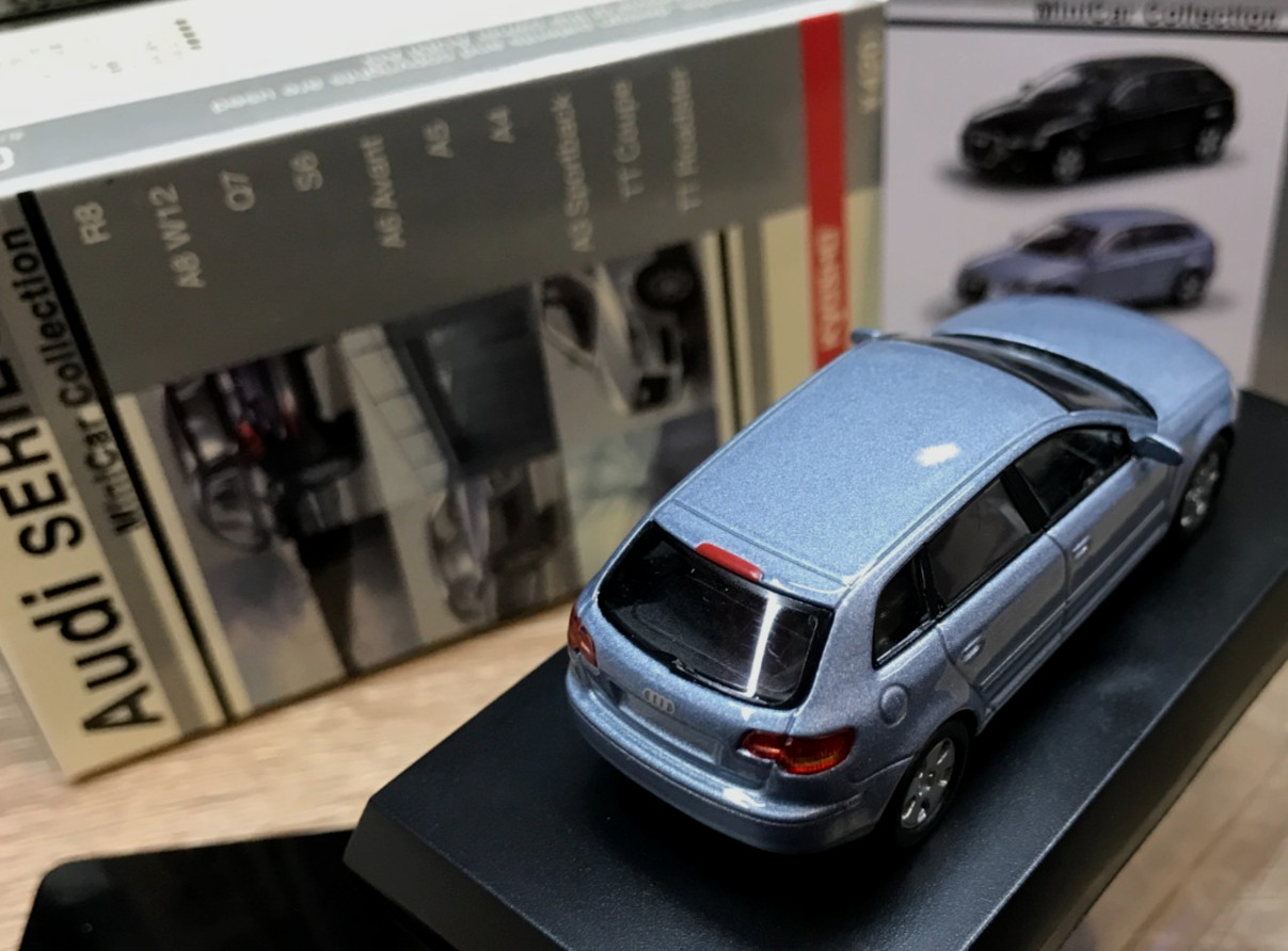 Kyosho 1/64 Audi A3 Sportback Light Blue New Ships From USA Free Shipping