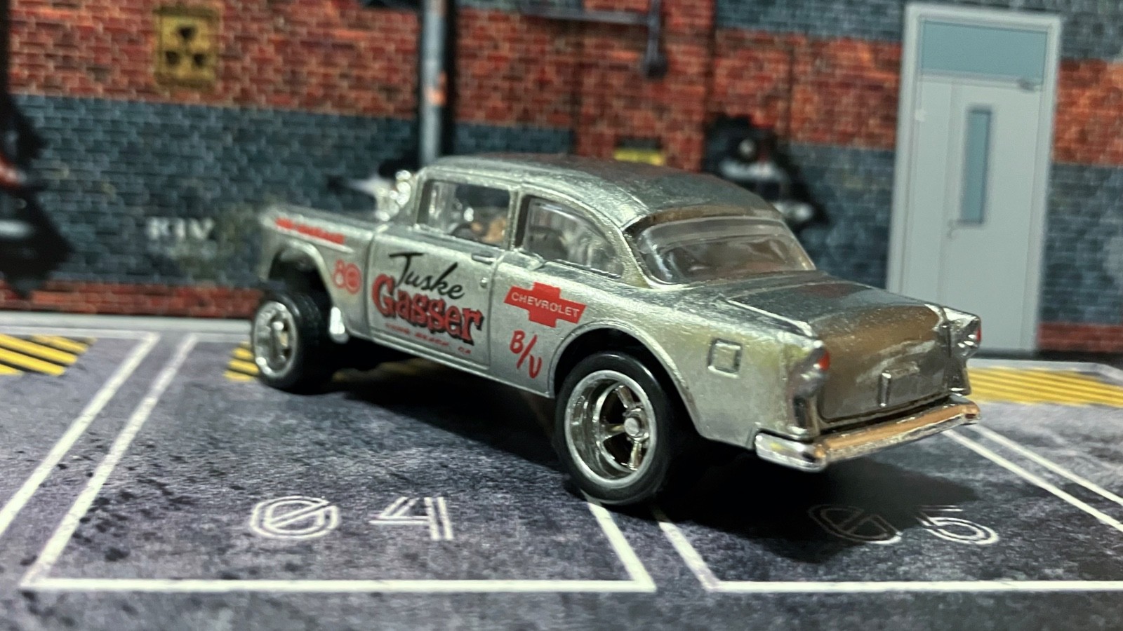 CUSTOM ’55 Chevy Bel Air Gasser • ZAMAC • Chrome Real Riders • Hot Wheels • VHTF
