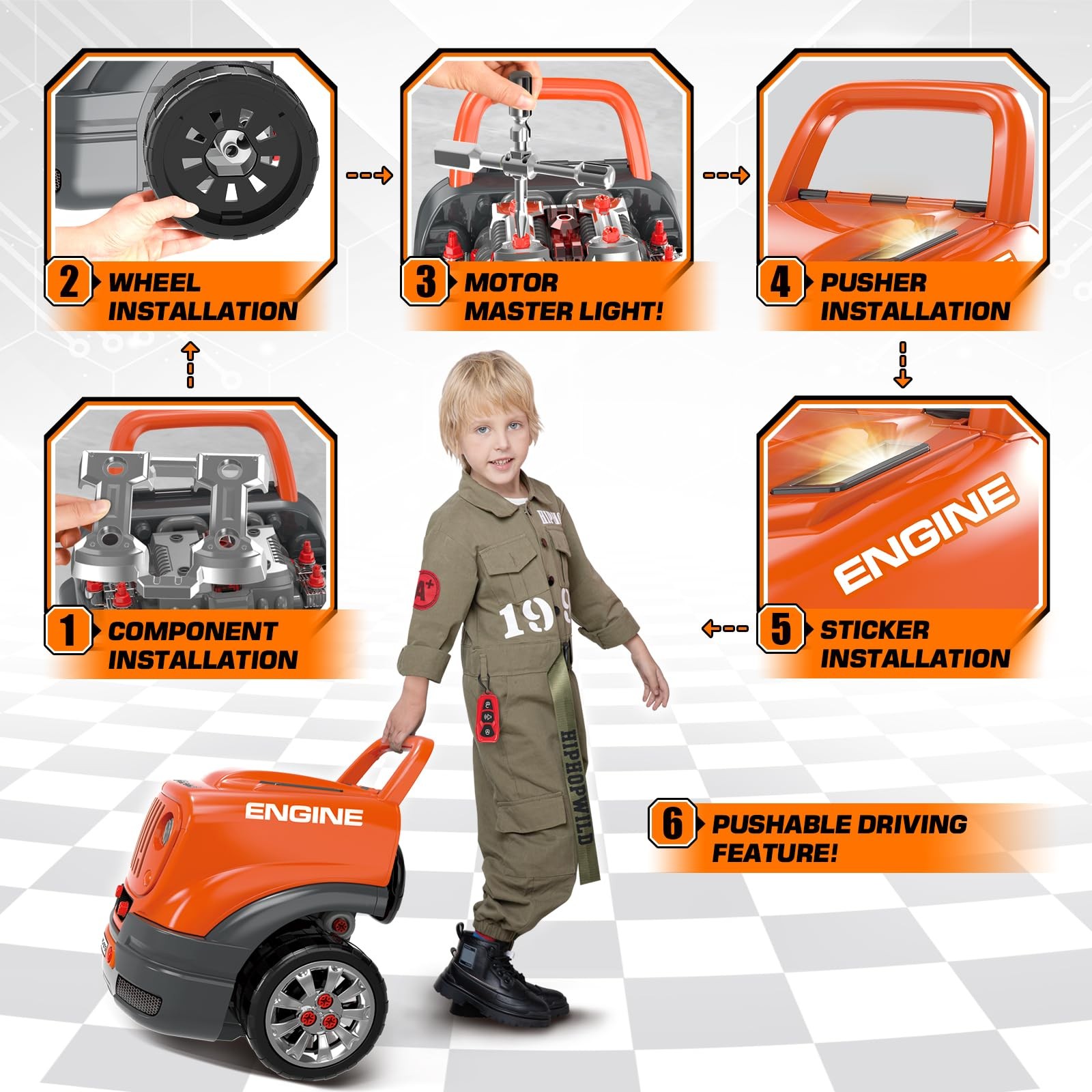 SpringFlower Toys Gifts for 3 4 5 6 7 8 Years Old Boys, Large Truck Engine T…