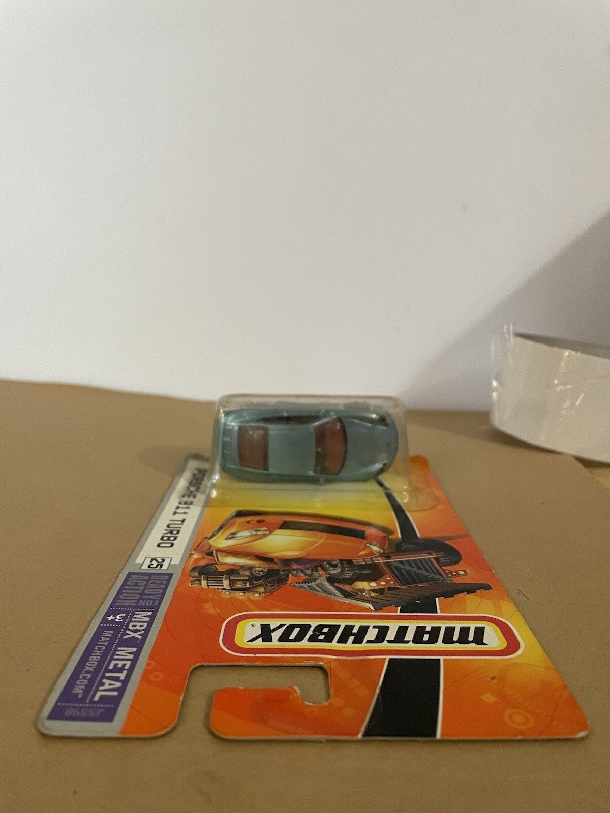 Matchbox Porsche 911 Turbo Light Blue 2007 MBX Metal BAD CARD