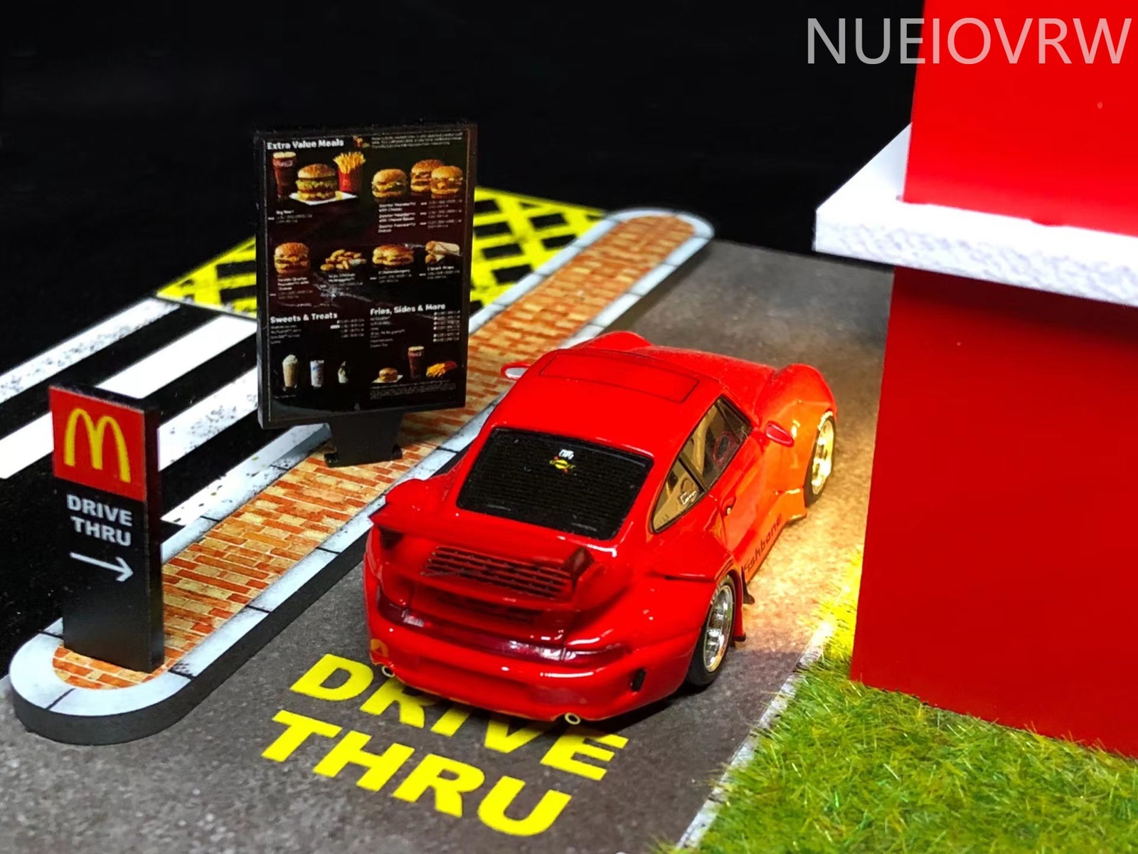 1/64 Scale Diorama Car Garage Model Backdrop Car Parking Lot Display Scene Model