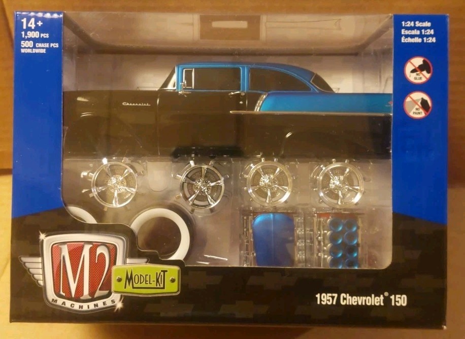 M2 Machines Castline Model Kit 1957 Chevrolet 150 Blue And Black